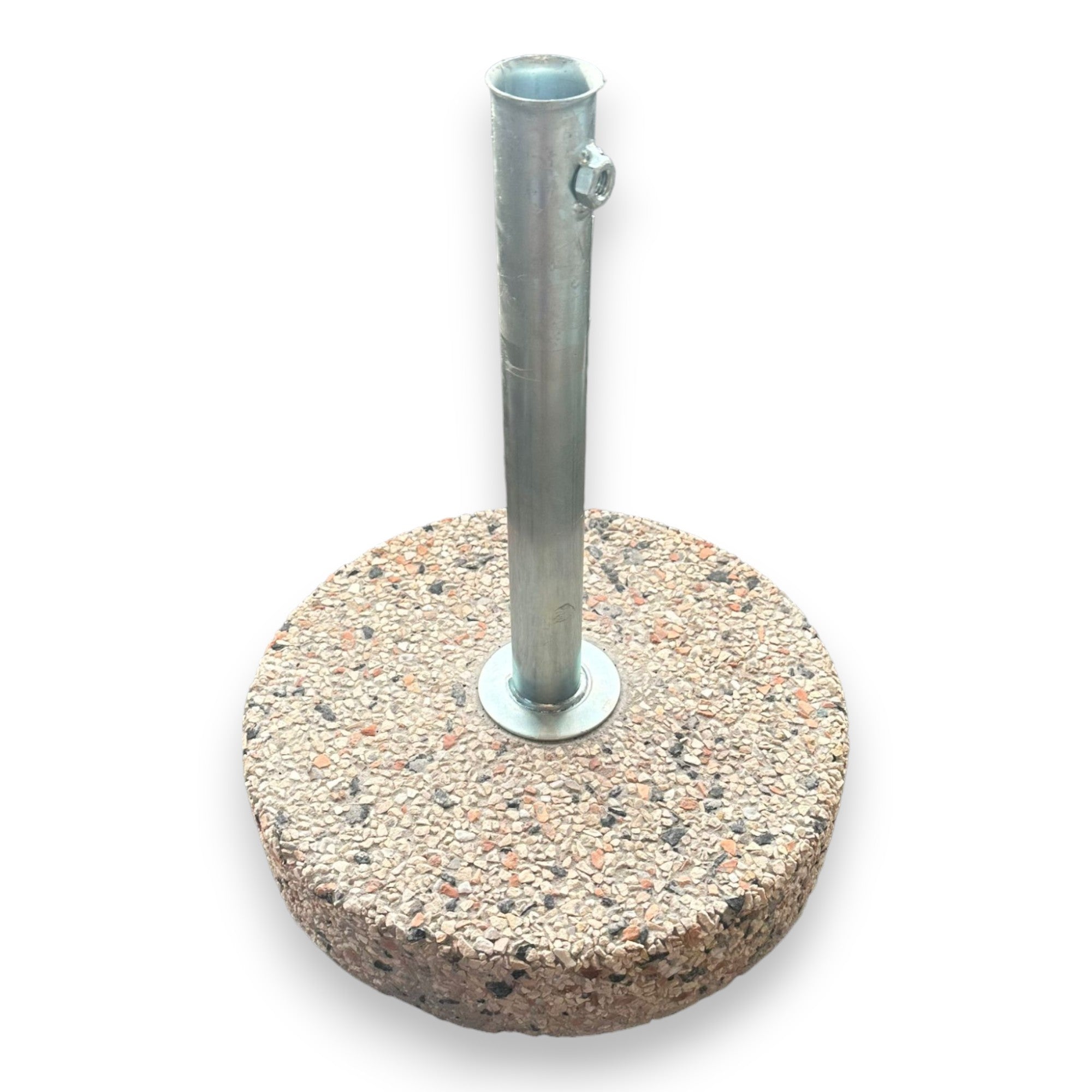 Petit pied pour parasol à mât central 25 kg avec tube Ø45