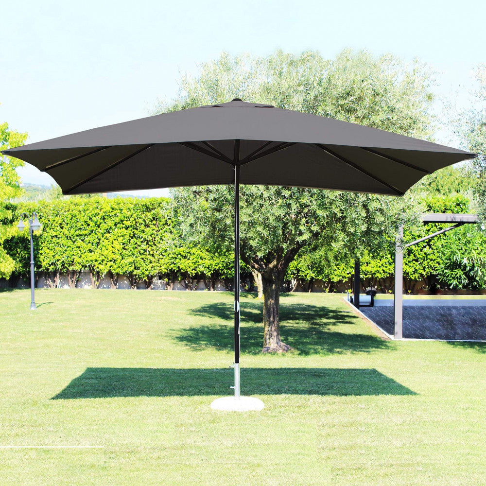 Parasol d'extérieur 3x3 m avec mât tournant en aluminium et housse en polyester lourd Zambie