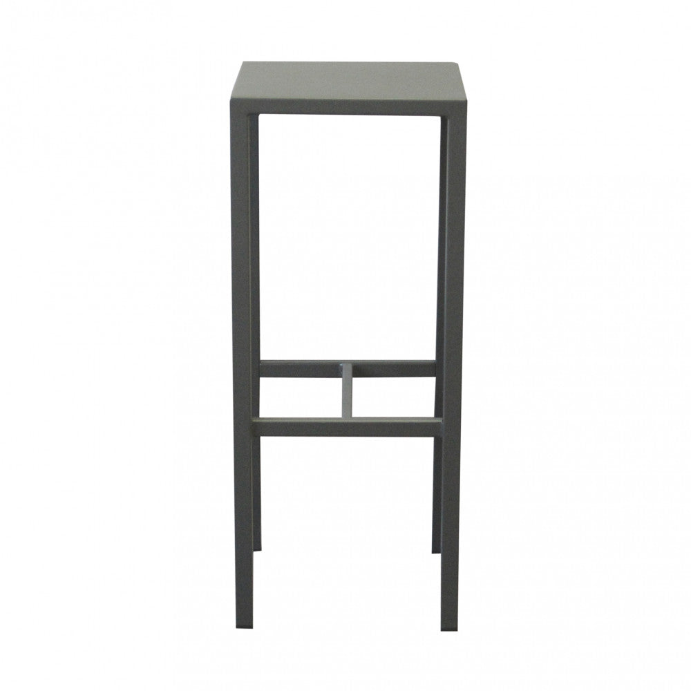 Sgabello alto fisso in metallo quadrato antracite 30x30xH75 cm