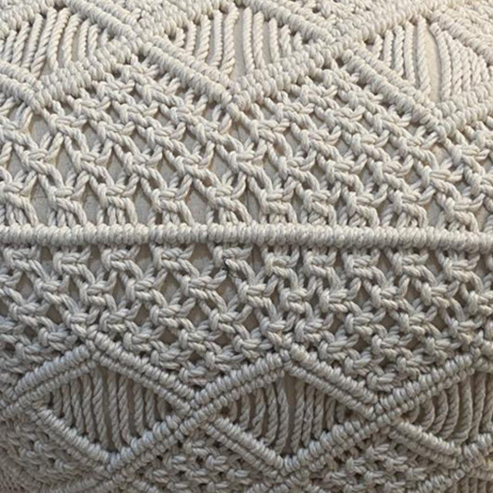 Pouf seduta imbottito rotondo in cotone 45x45x45 cm design moderno per soggiorno