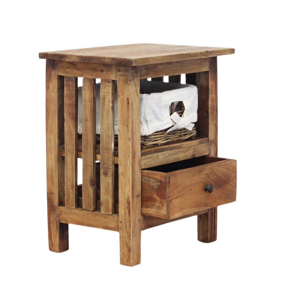 Mobiletto con ripiani finitura in legno naturale 40x30xH51 cm