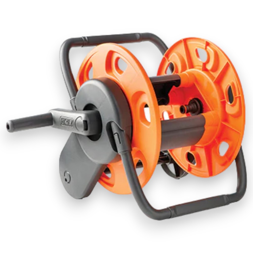 Enrouleur de tuyau d'arrosage portable en métal et plastique pour tuyau 20 m 1/2"