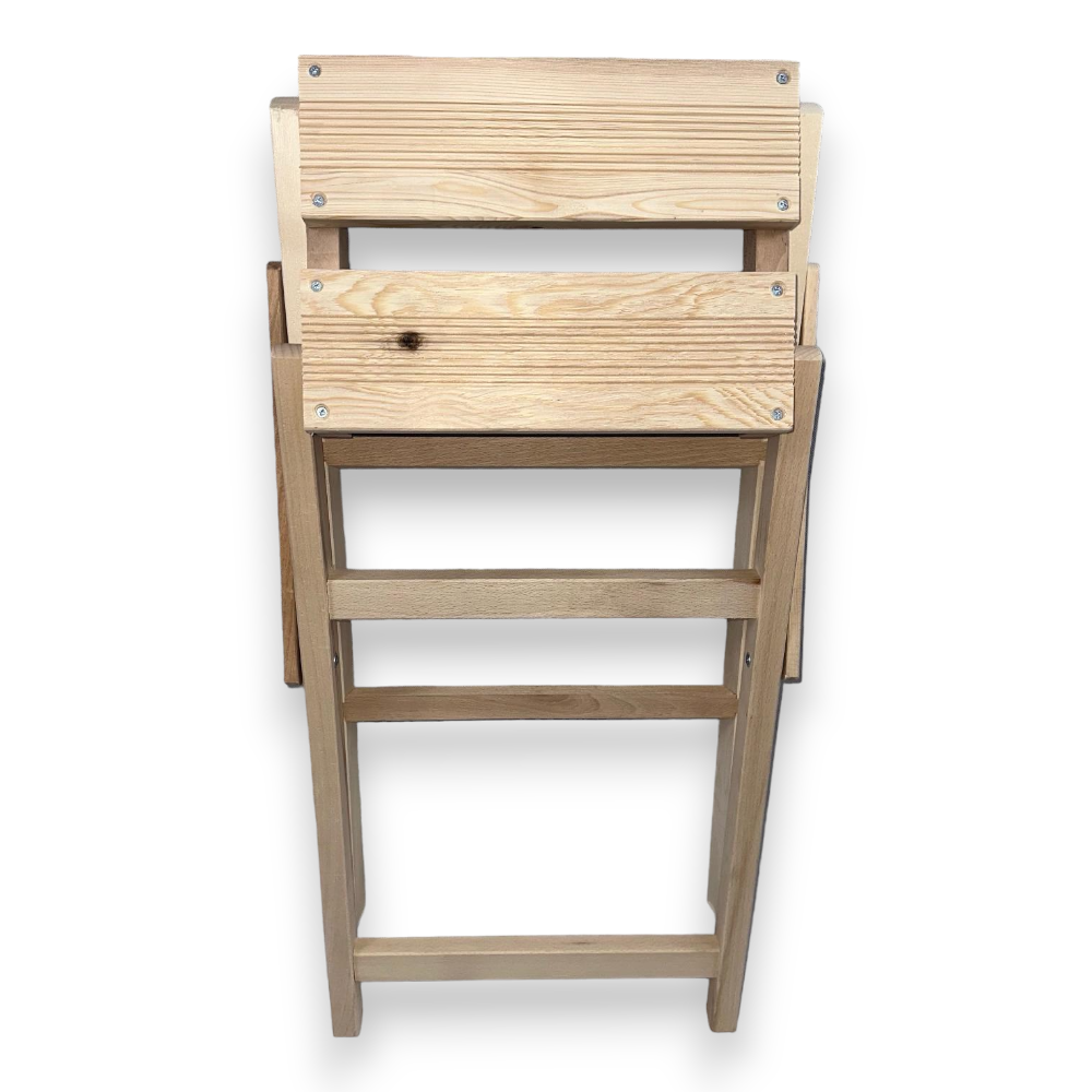 Échelle de tabouret domestique pliante en bois à 3 marches Bobby, peu encombrante 