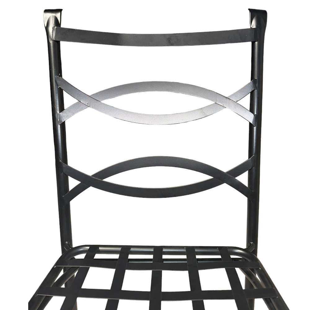 Chaise d'extérieur empilable en acier avec coussin rembourré Liberty