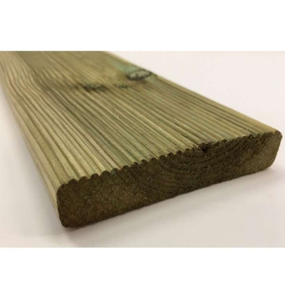 Planche de sol extérieur moletée en bois de pin imprégné 250x14,5x2,8 cm