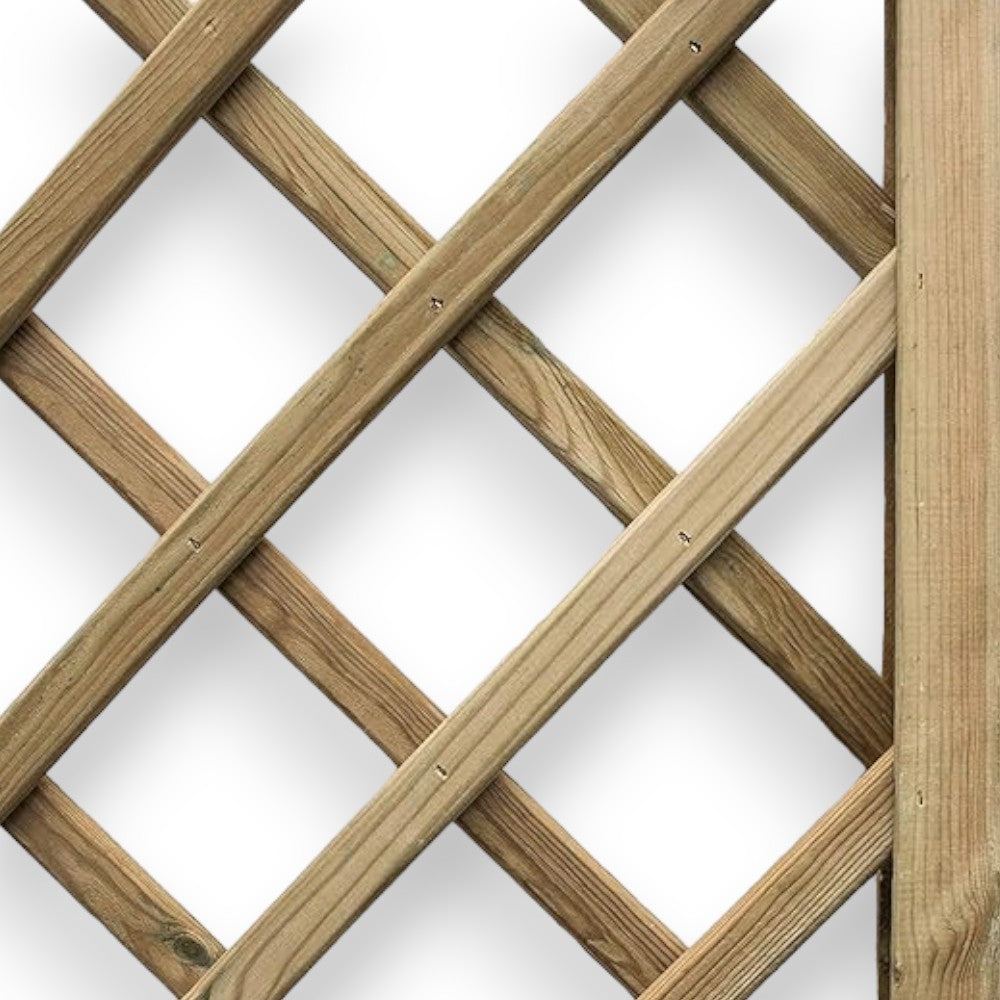 Panneau grillagé en bois imprégné avec cadre rectangulaire et jardinière pour extérieur