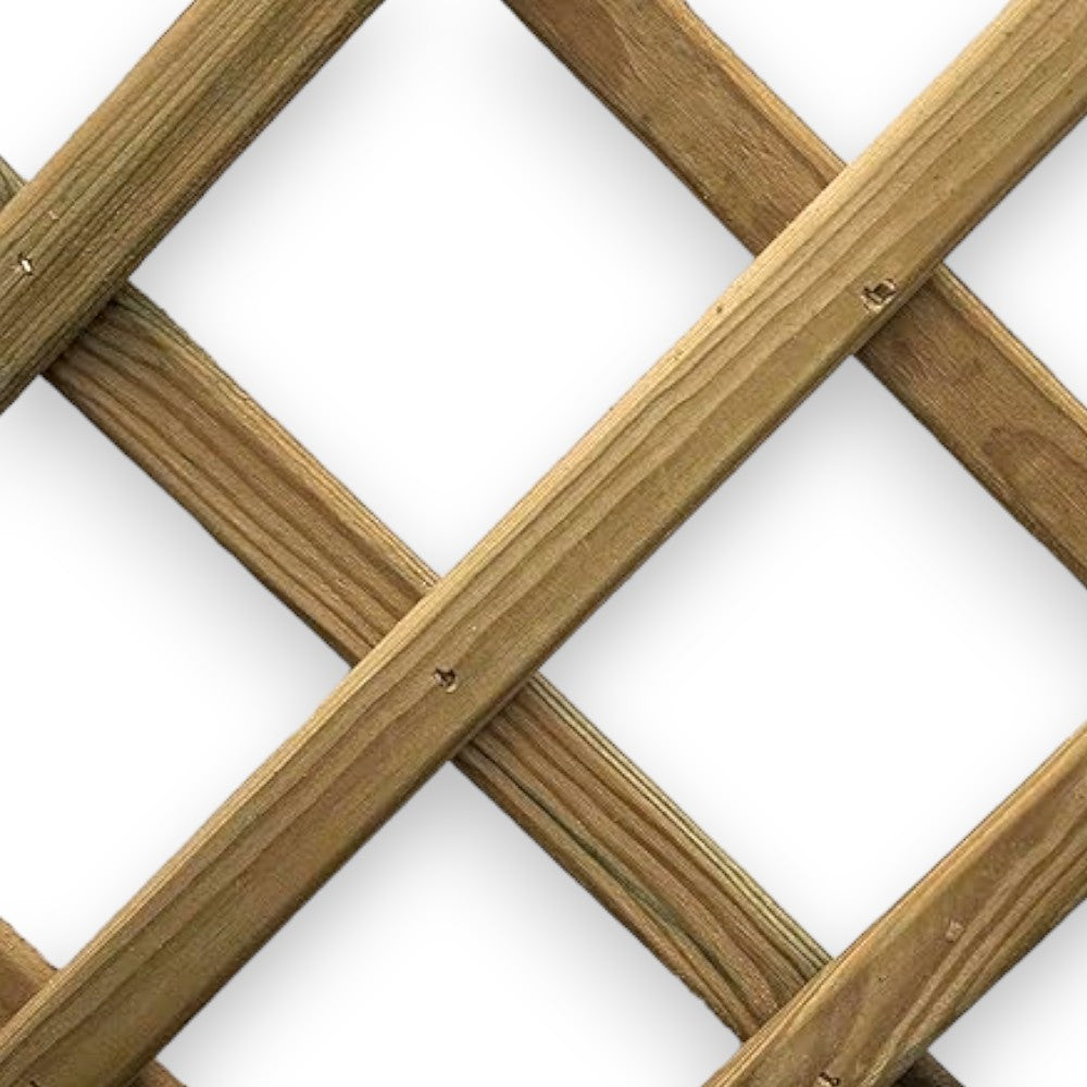 Panneau grillagé en bois imprégné avec cadre rectangulaire et jardinière pour extérieur