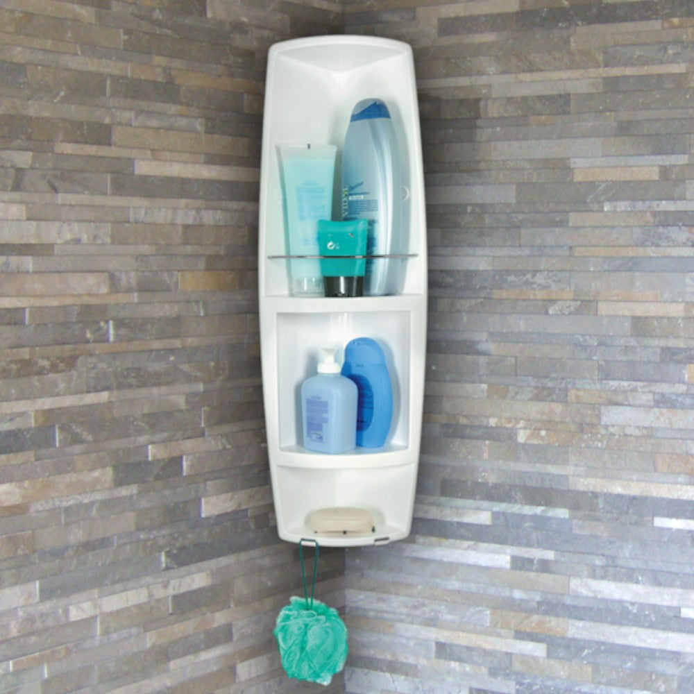 Coin douche 16,5x16,5xH72 cm En polypropylène pour salle de bain
