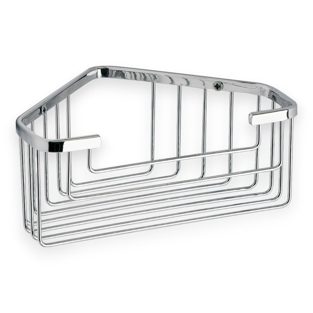 Coin douche 20x15xH8,3 cm en acier chromé pour salle de bain