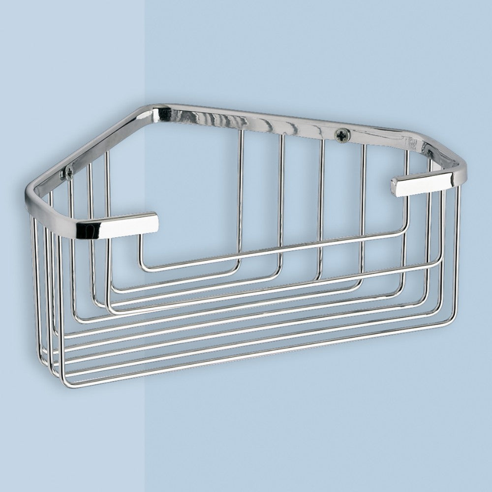 Coin douche 20x15xH8,3 cm en acier chromé pour salle de bain