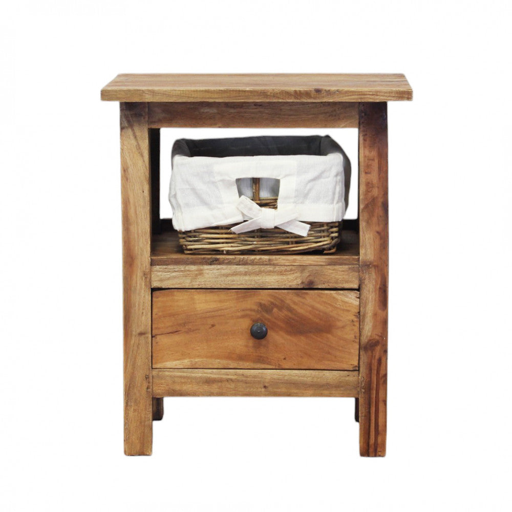 Mobiletto con ripiani finitura in legno naturale 40x30xH51 cm