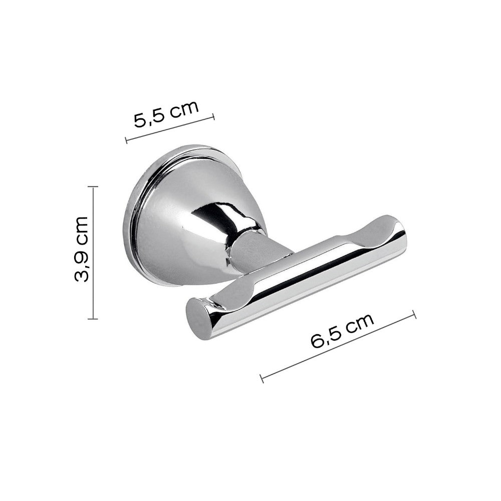 Cintre double en acier chromé pour salle de bain