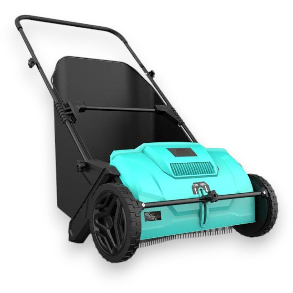 Aérateur balayeuse ramasseur de feuilles pour jardin avec sac amovible 100 lt