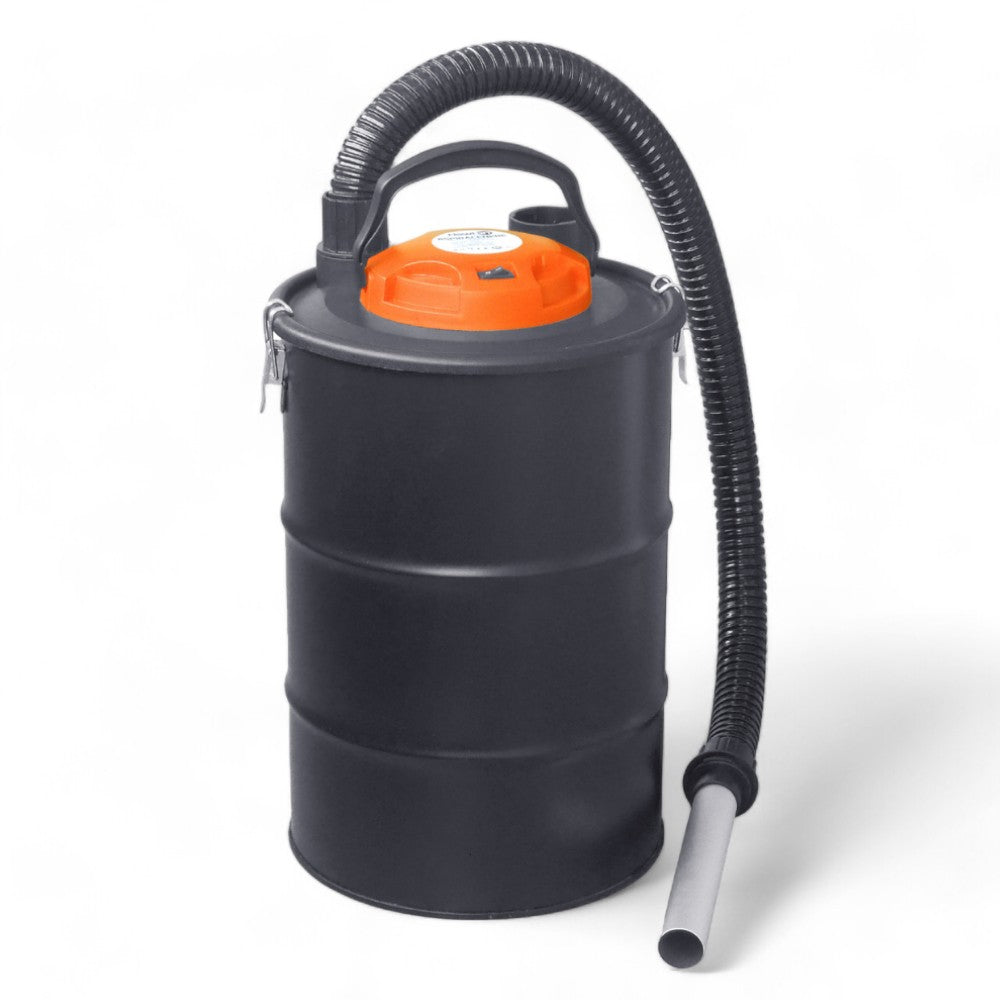 Aspirateur à cendres pour poêles, fours et barbecues à pellets, fût en acier de 20 litres