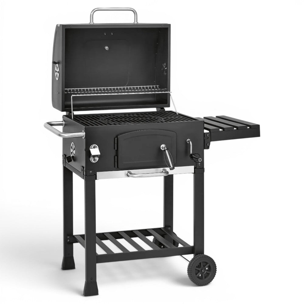 Barbecue a carbone carrellato con termostato e griglia 115x55xH106 cm