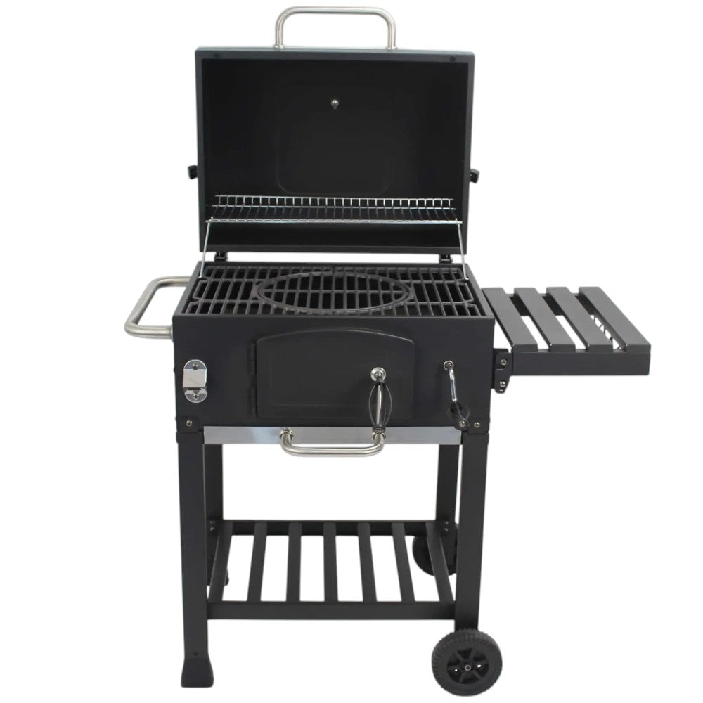 Barbecue a carbone carrellato con termostato e griglia 115x55xH106 cm