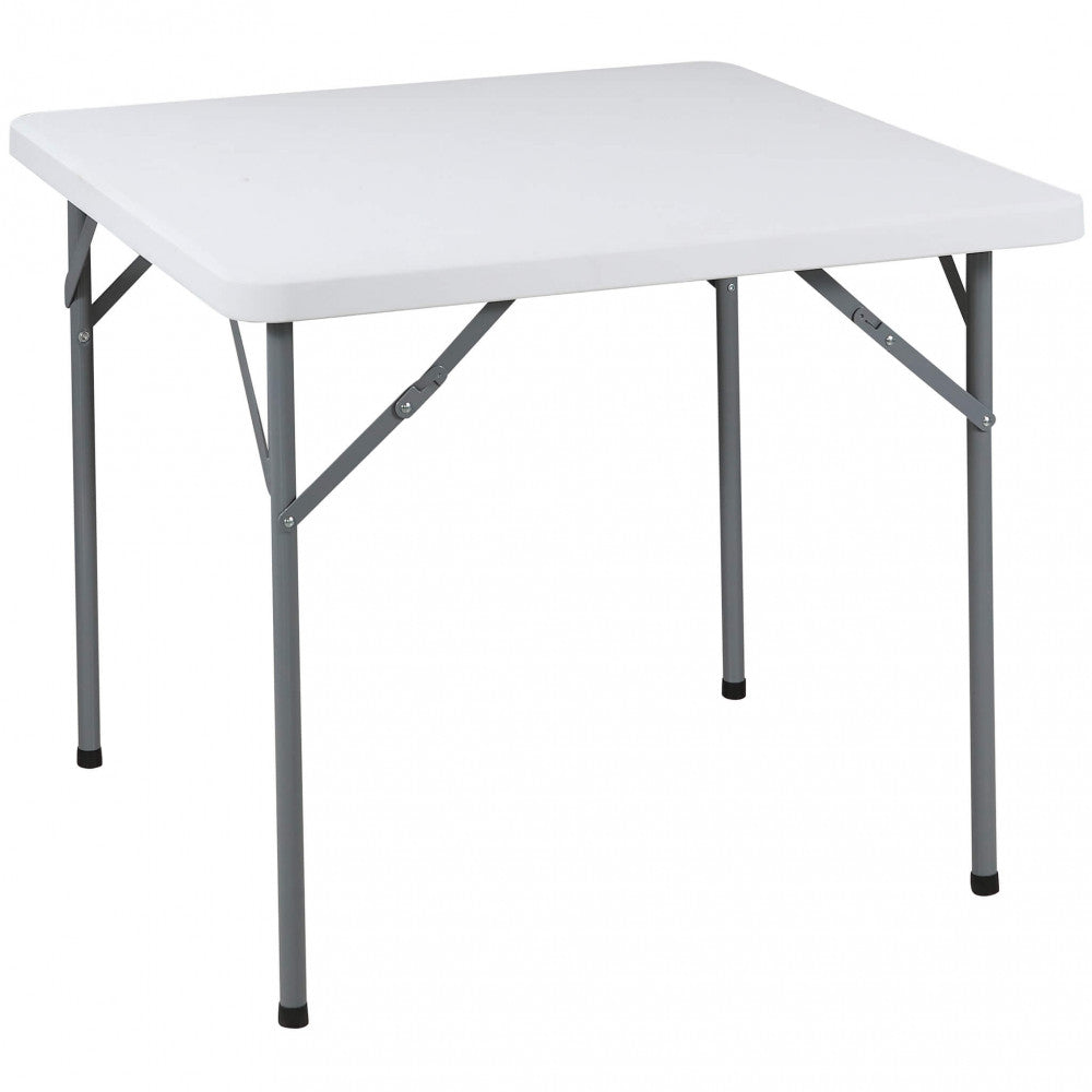 Table carrée pliante 90x90x74h cm avec structure en acier et plateau carré en ABS