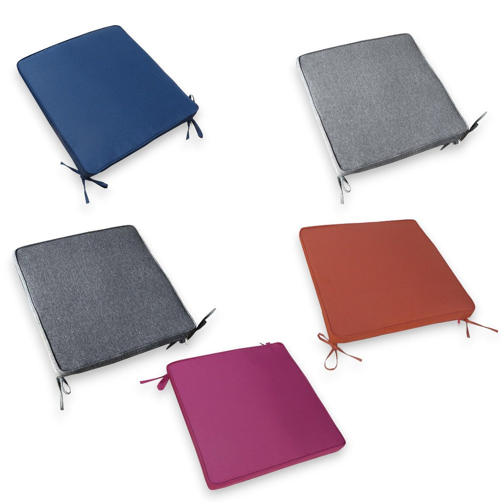 Coussin d'extérieur pour chaises 40x40 cm, housse amovible et déperlante