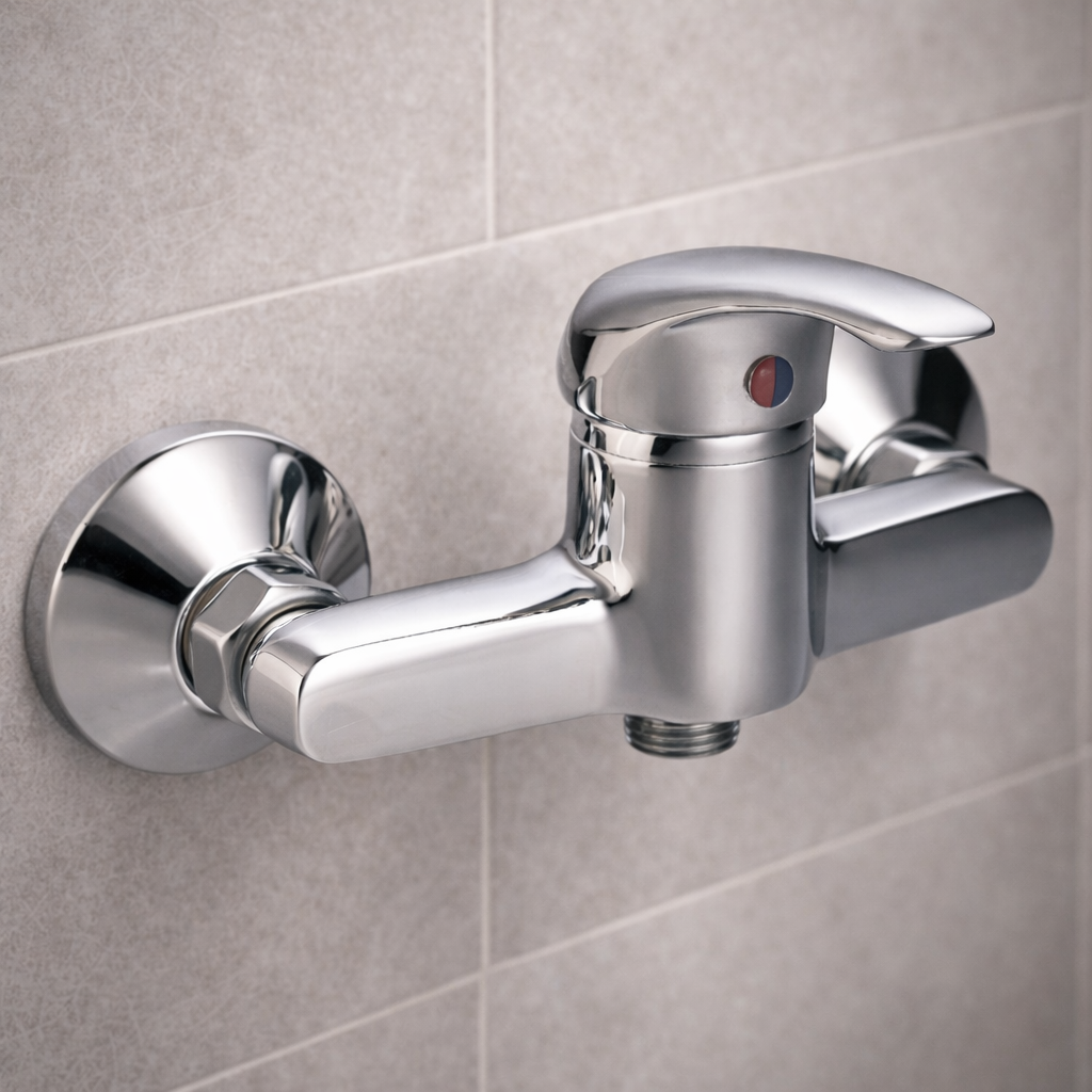 Miscelatore doccia per installazione esterna dalla parete con cartuccia diametro 4 cm