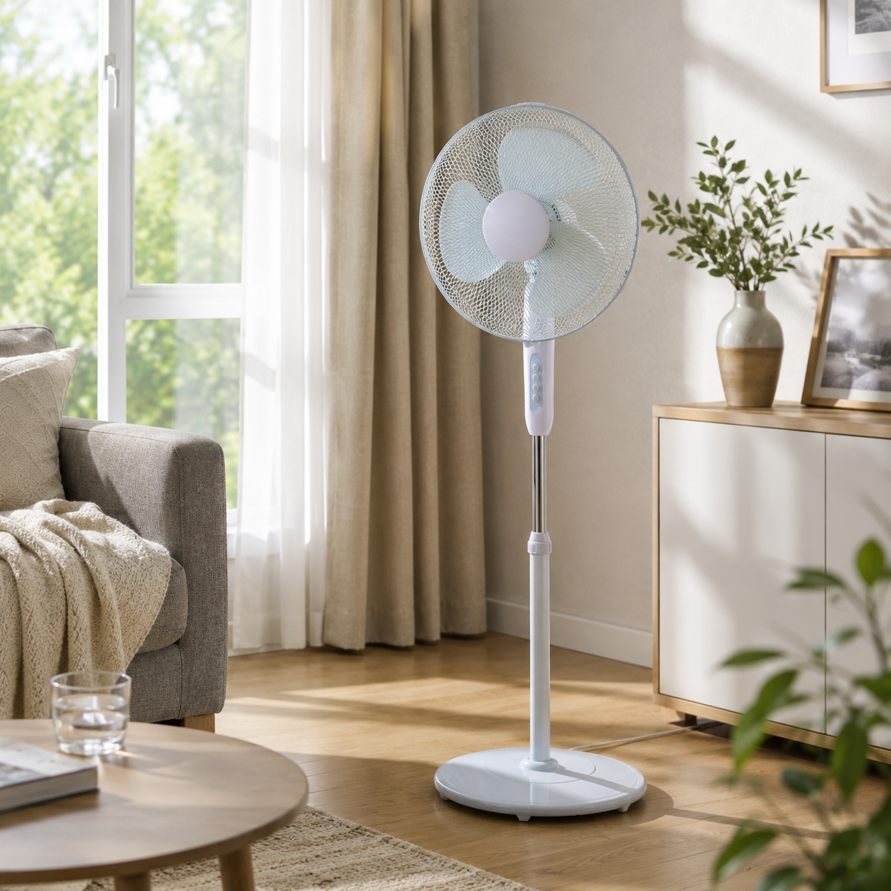 Ventilateur Sur Pied Base Ronde 40cm