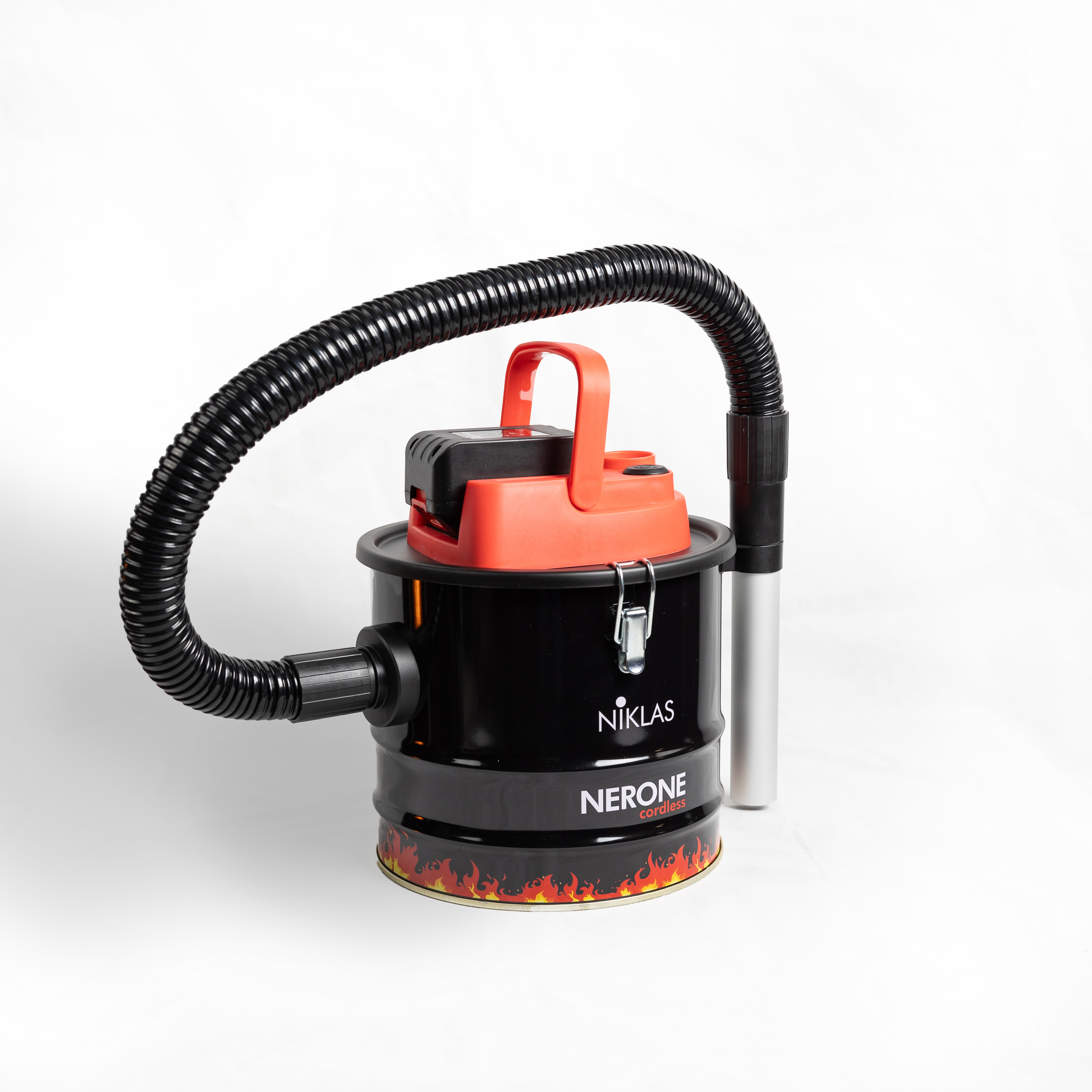 Aspirateur à cendres sur batterie 110 W avec filtre HEPA pour nettoyer les poêles et cheminées 10 litres Niklas Nerone