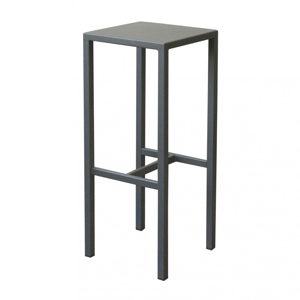 Sgabello alto fisso in metallo quadrato antracite 30x30xH75 cm