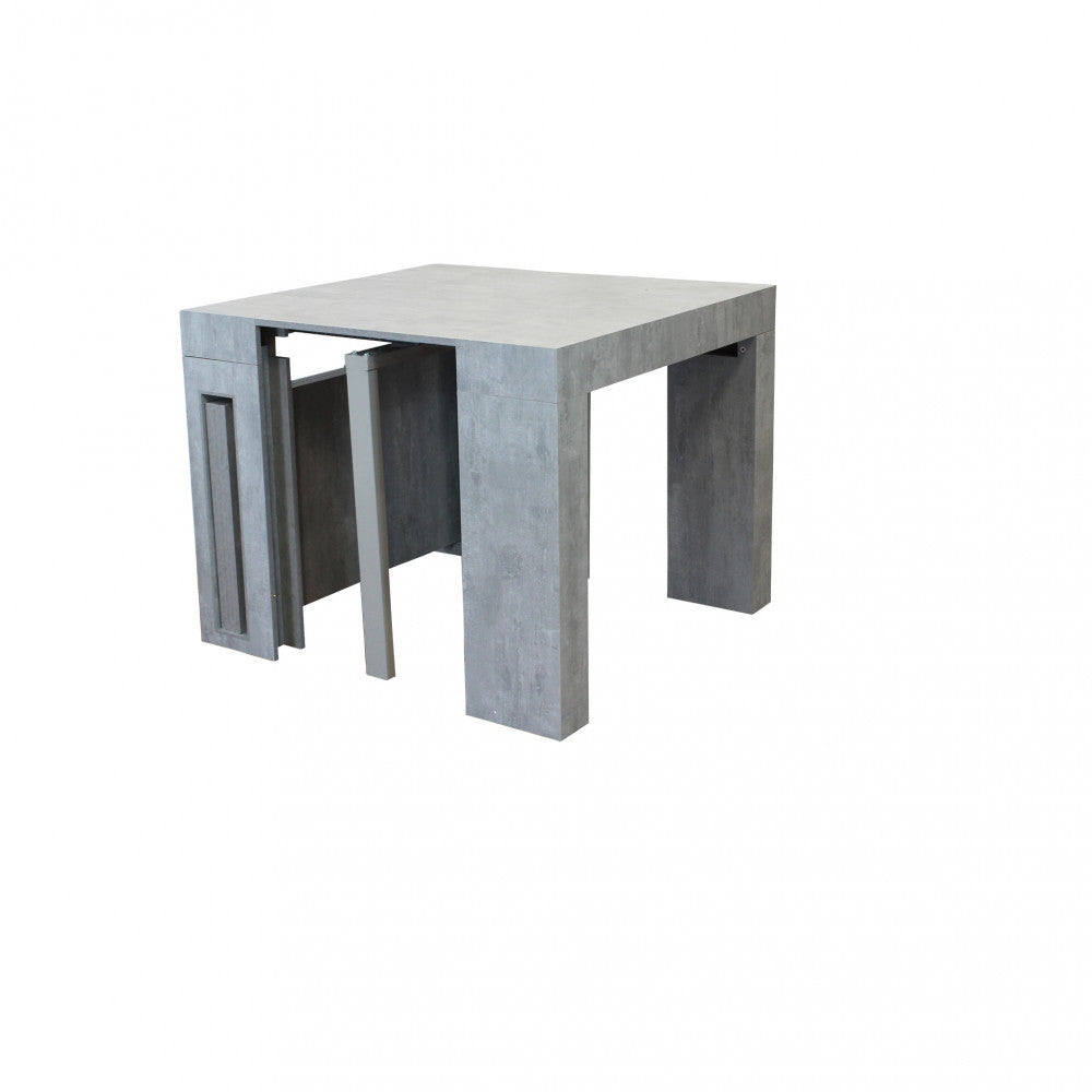 Tavolo consolle allungabile salvaspazio in mdf con struttura in metallo 90x45/300xH75 cm Napoca
