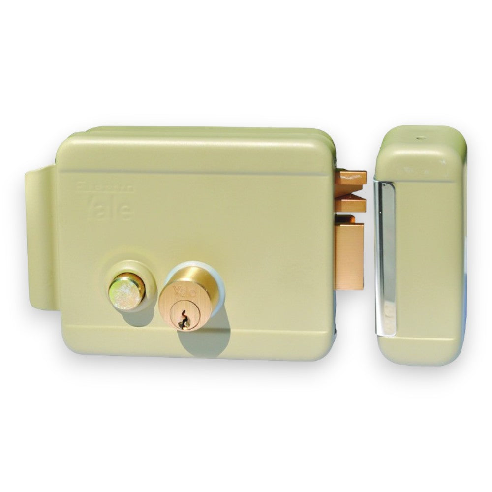 Serrure électrique pour portails avec bouton sans toit à droite
