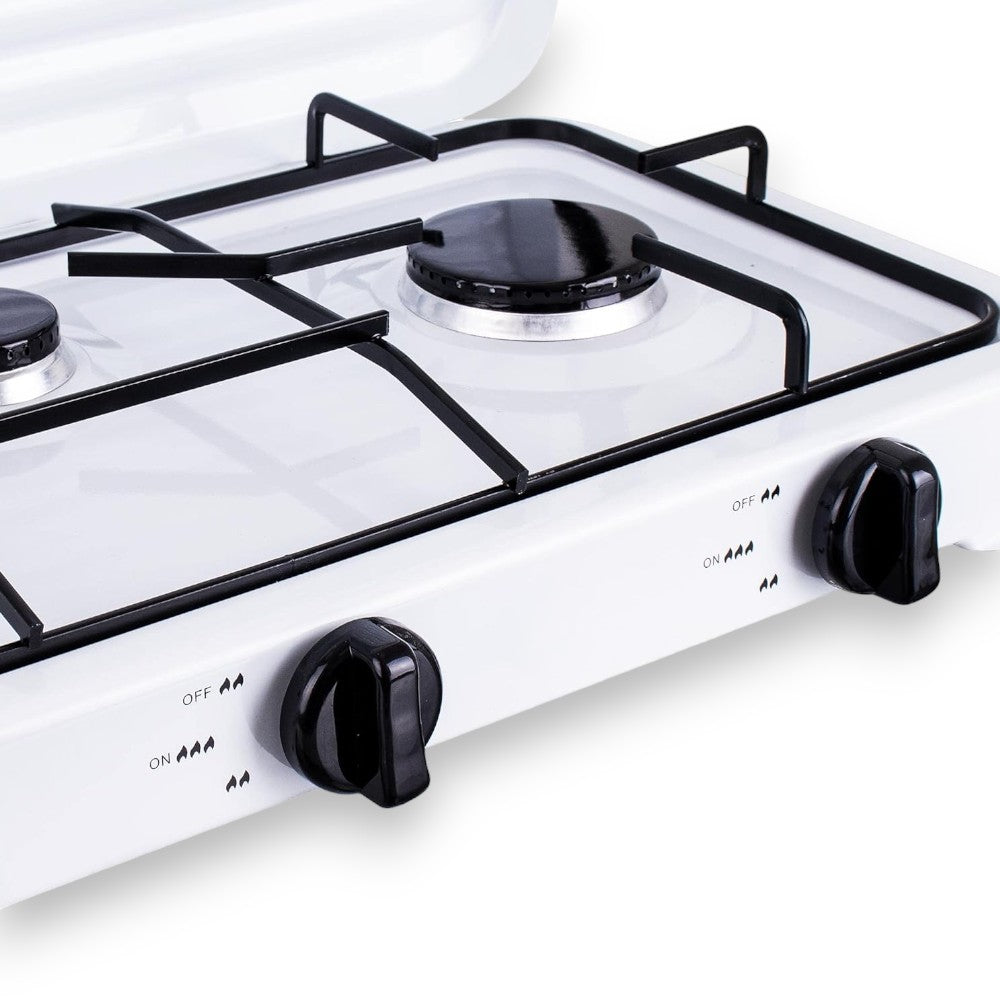Réchaud à gaz 3 feux avec couvercle pour camping 57x33xH10 cm