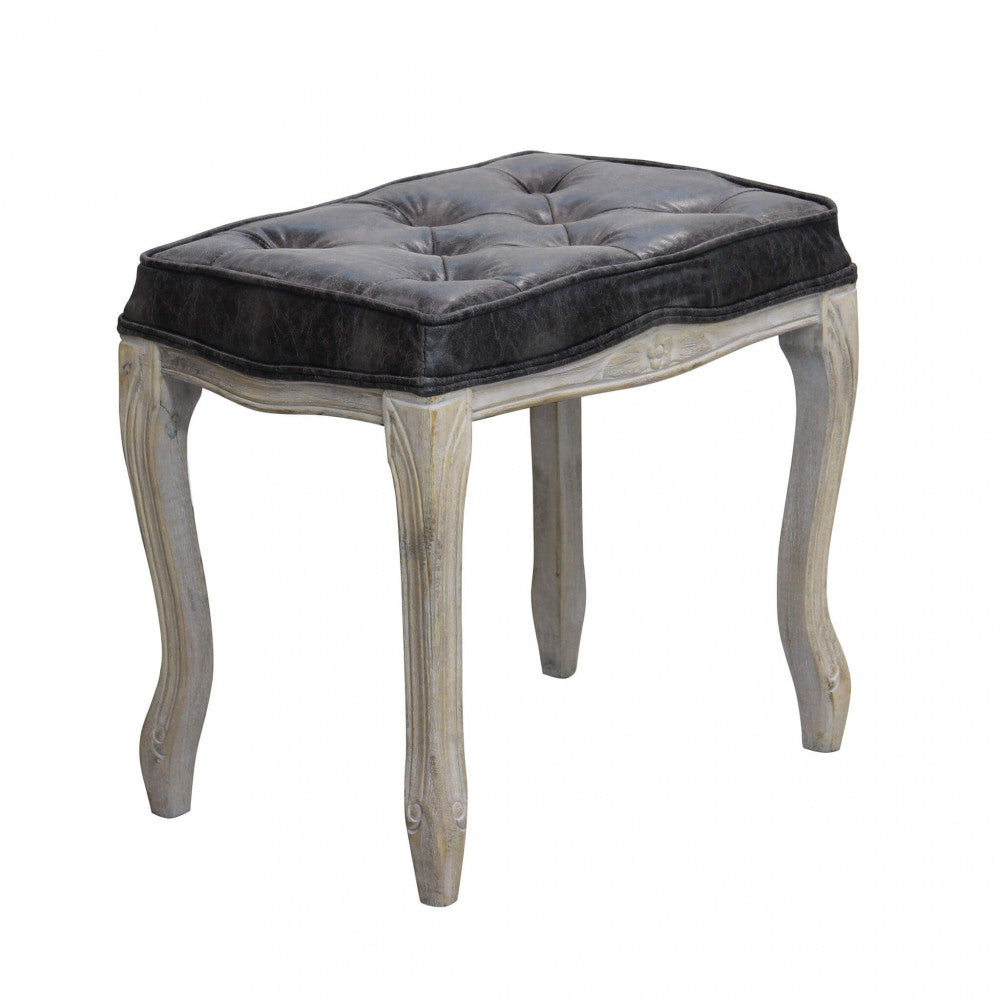 Sgabello in velluto con struttura in legno elegante 50x36xH47 cm