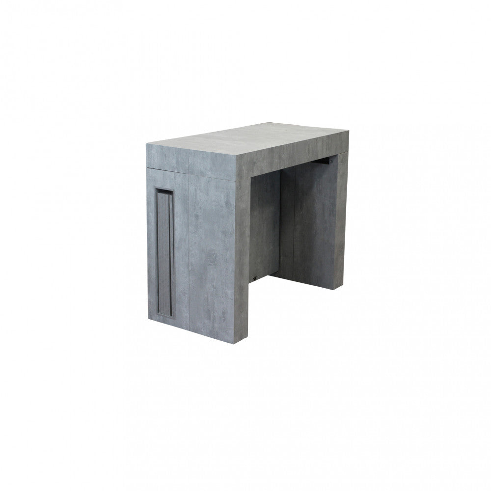 Tavolo consolle allungabile salvaspazio in mdf con struttura in metallo 90x45/300xH75 cm Napoca