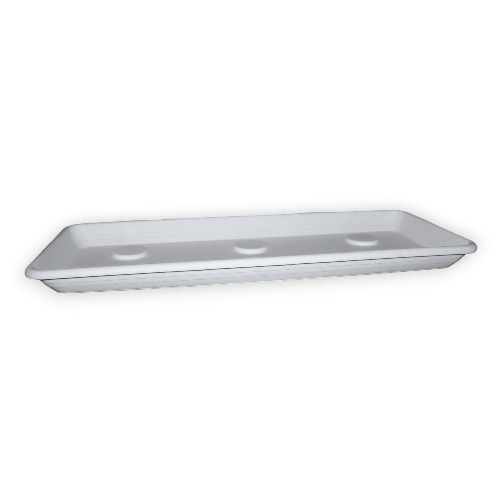 Soucoupe rectangulaire 95 cm en résine blanche résistante moderne pour le jardin