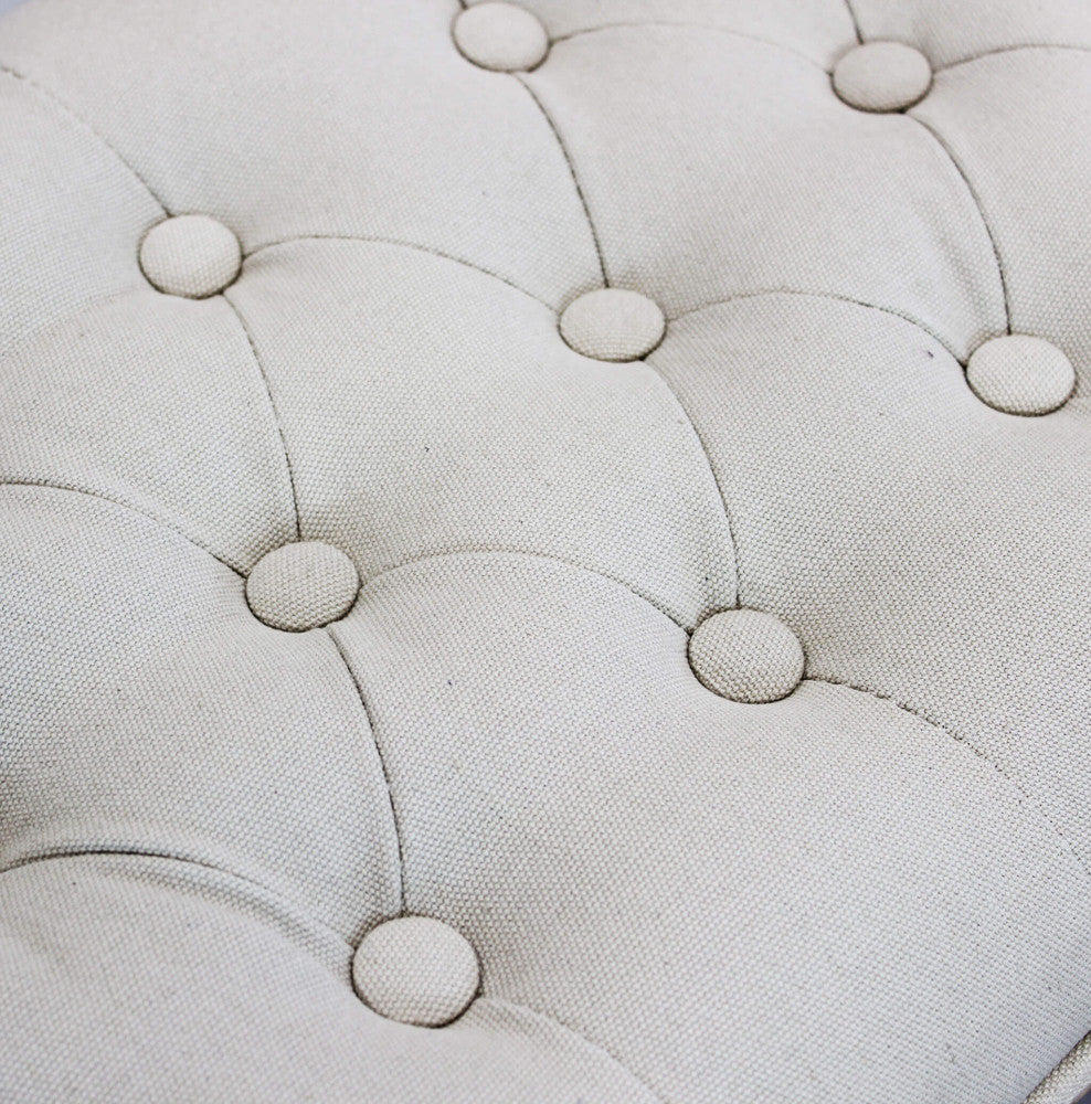 Banquette d'intérieur avec structure en bois et assise recouverte de tissu Old France Tessy