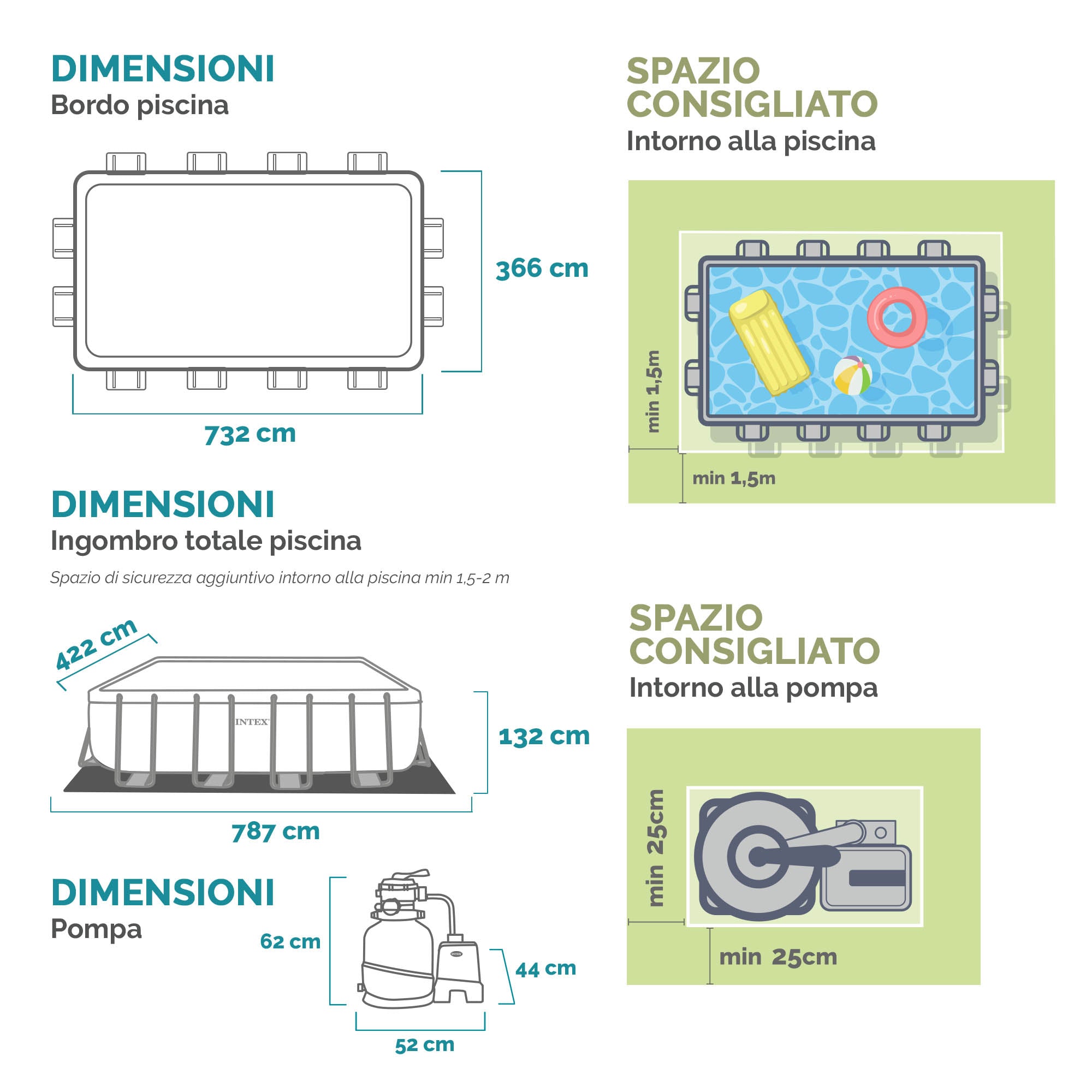 Piscine rectangulaire avec structure XTR 732x366xH132 cm Ultra Xtr Frame INTEX26364 
