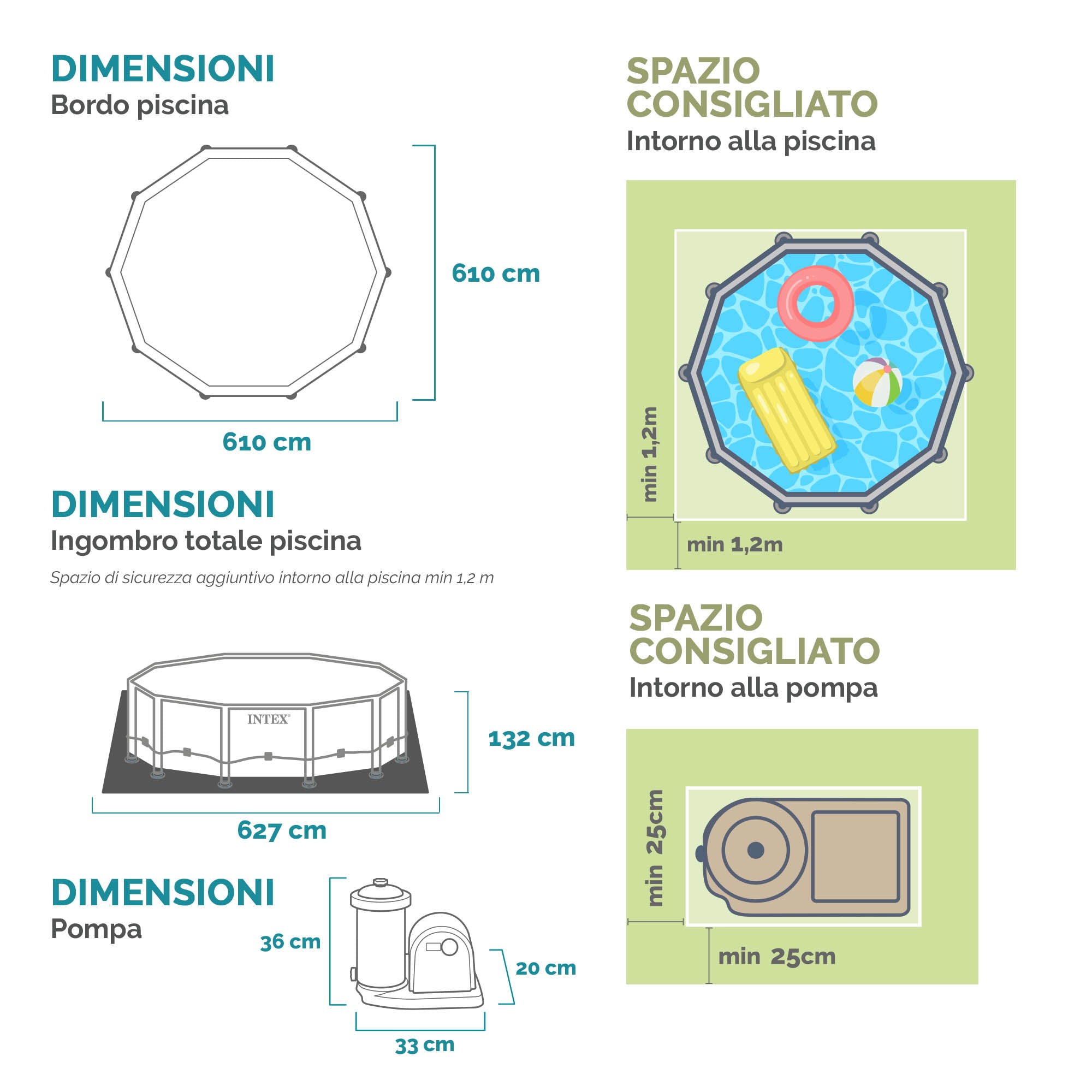Piscine ronde avec structure Ø610xH132 cm Prism Frame INTEX26756 