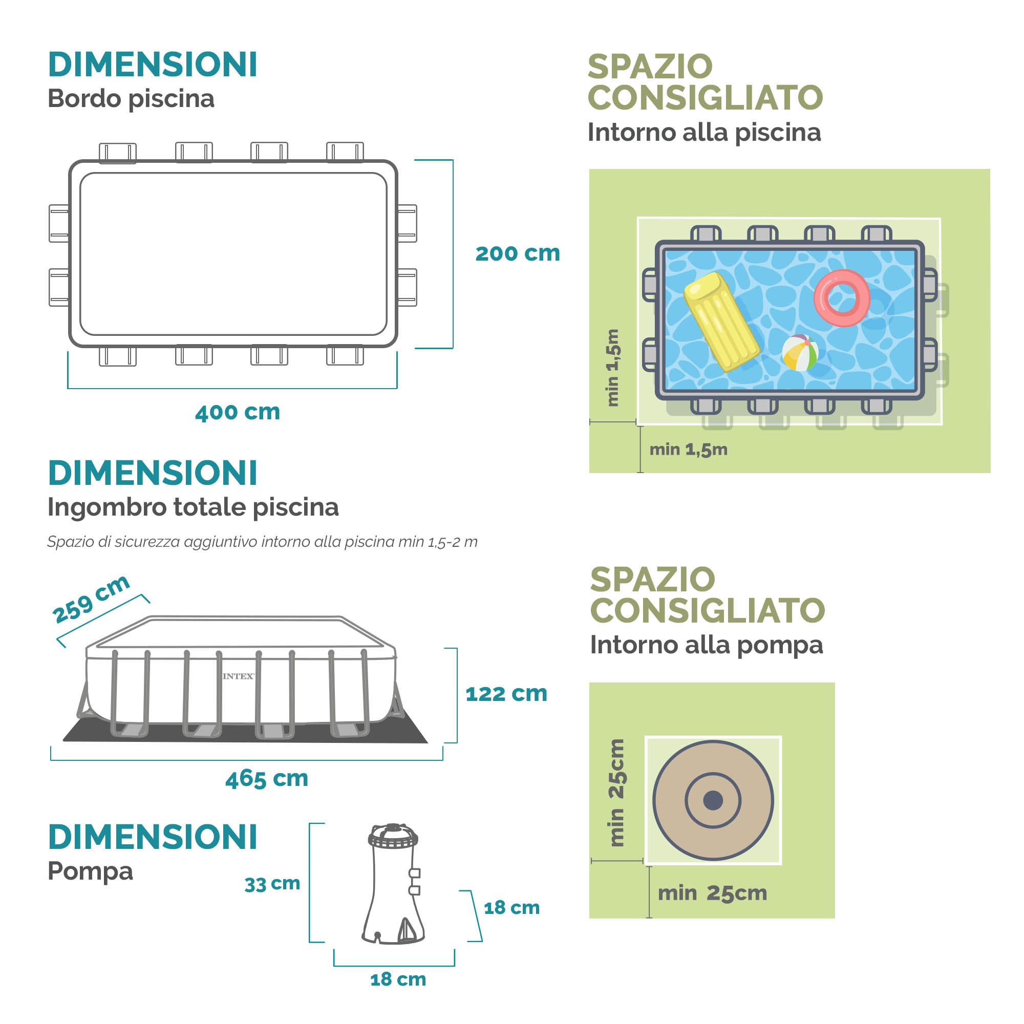 Piscine rectangulaire avec structure 400x200xH122 cm Prism Frame INTEX26790 