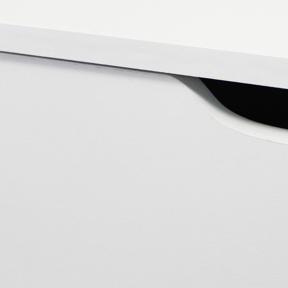Comodino bianco elegante in legno con cassetto portaoggetti per camera da letto