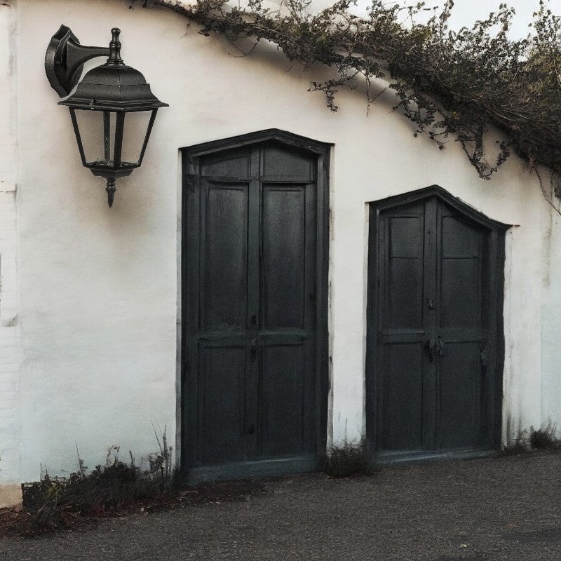 Lanterne murale en aluminium avec diffuseurs en verre pour éclairage extérieur