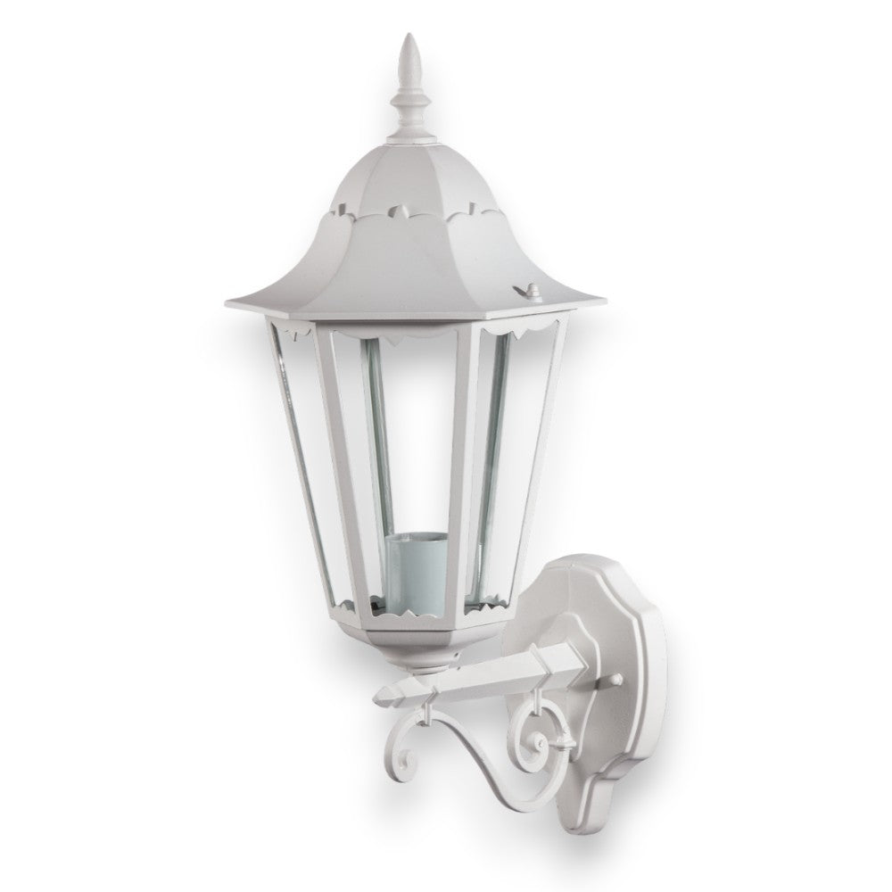 Lanterne murale en aluminium et verre pour éclairage extérieur blanc
