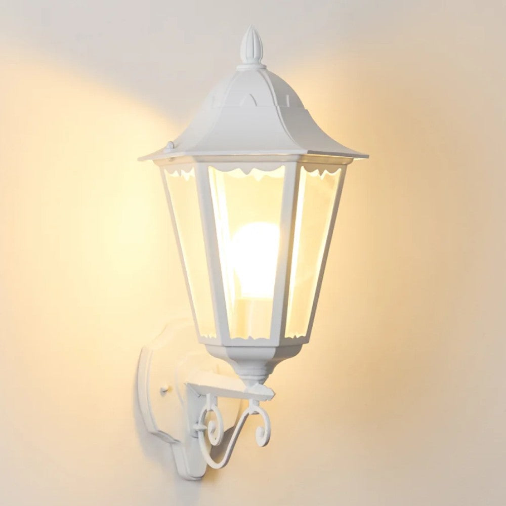 Lanterne murale en aluminium et verre pour éclairage extérieur blanc