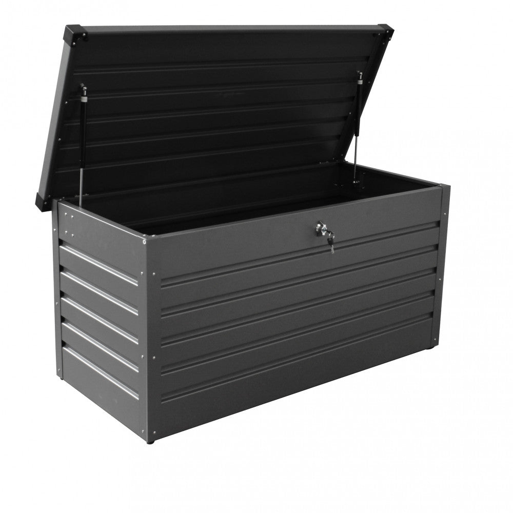 Coffre extérieur moderne en aluminium 130x60 cm avec serrure Steel Magic 