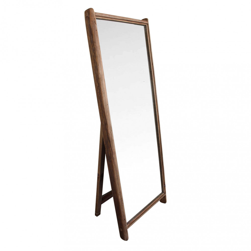 Grand miroir sur pied 165x60 cm avec cadre en bois de pin Wember
