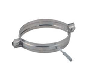 Collier support de tube simple paroi en acier inoxydable AISI 304 Epaisseur 0,5 mm - ø 130 mm