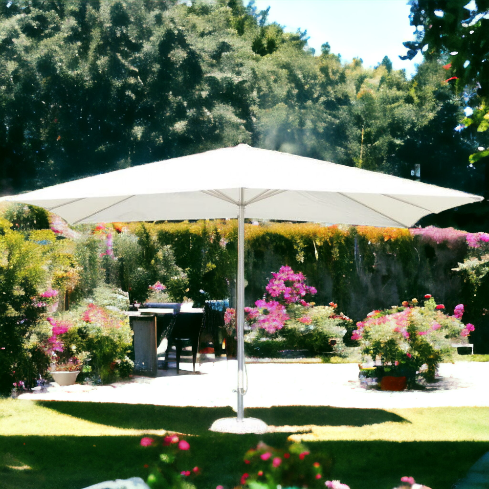 Parasol de jardin 3x4 m avec mât central tournant en aluminium Geremia