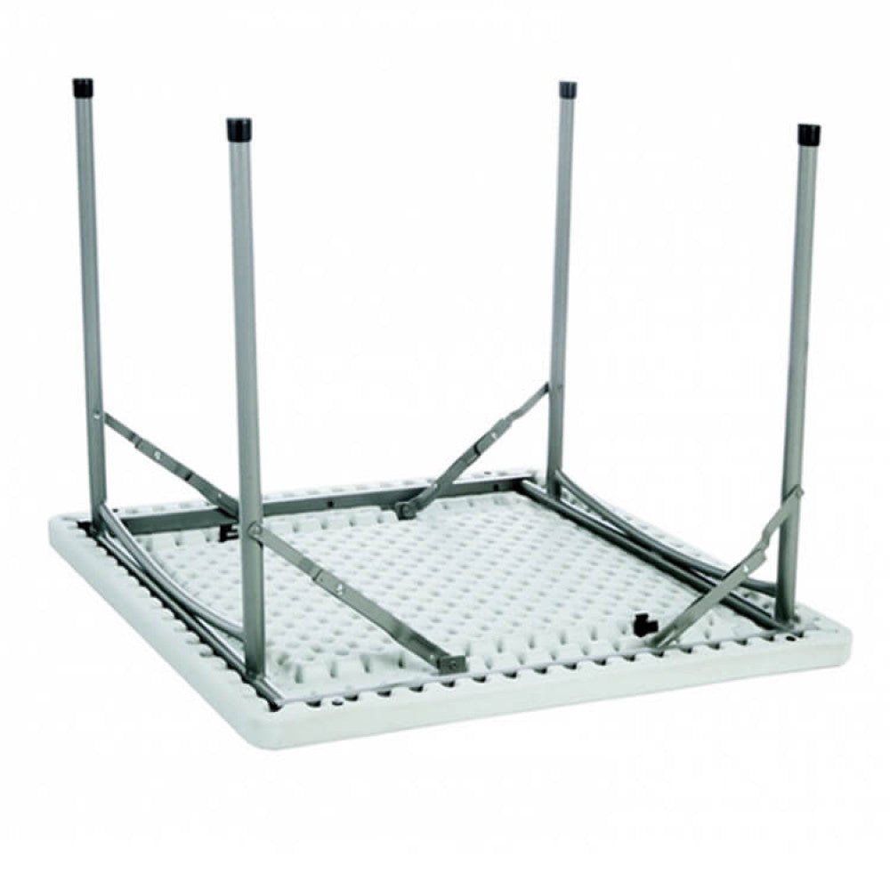 Table carrée pliante 90x90x74h cm avec structure en acier et plateau carré en ABS