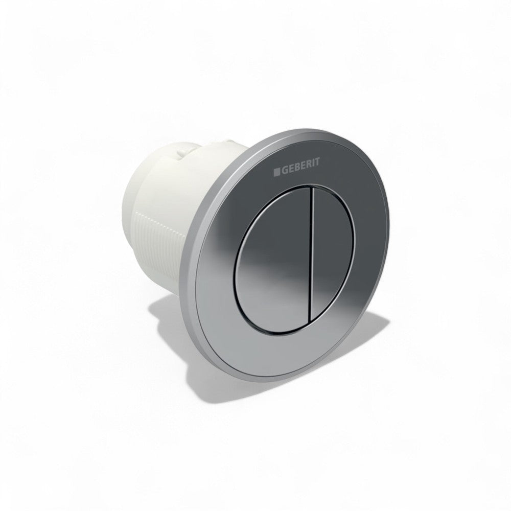 Comando placca di comando pneumatico doppio tasto bi-color bianco e cromato a due quantità