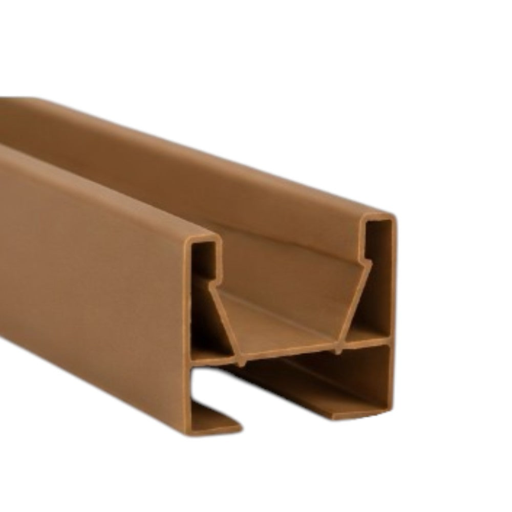 Guida di scorrimento superiore fino a 150 cm per porte scorrevoli in pvc Marrone chiaro