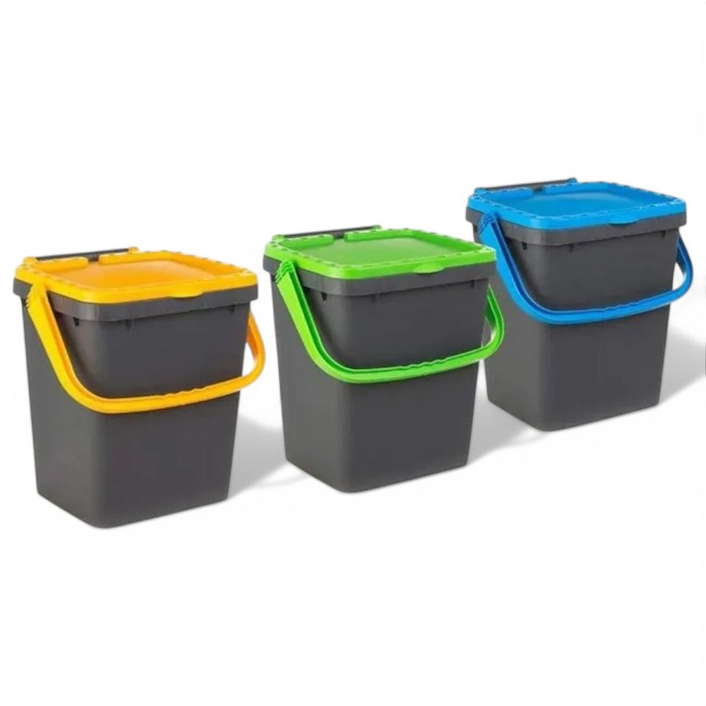Poubelle Ecoplus pour collecte séparée des déchets Lt.35 - mm.430x360x435h - bleu
