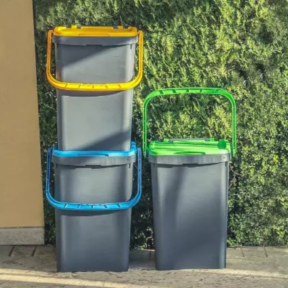 Poubelle Ecoplus pour collecte séparée des déchets Lt.35 - mm.430x360x435h - bleu