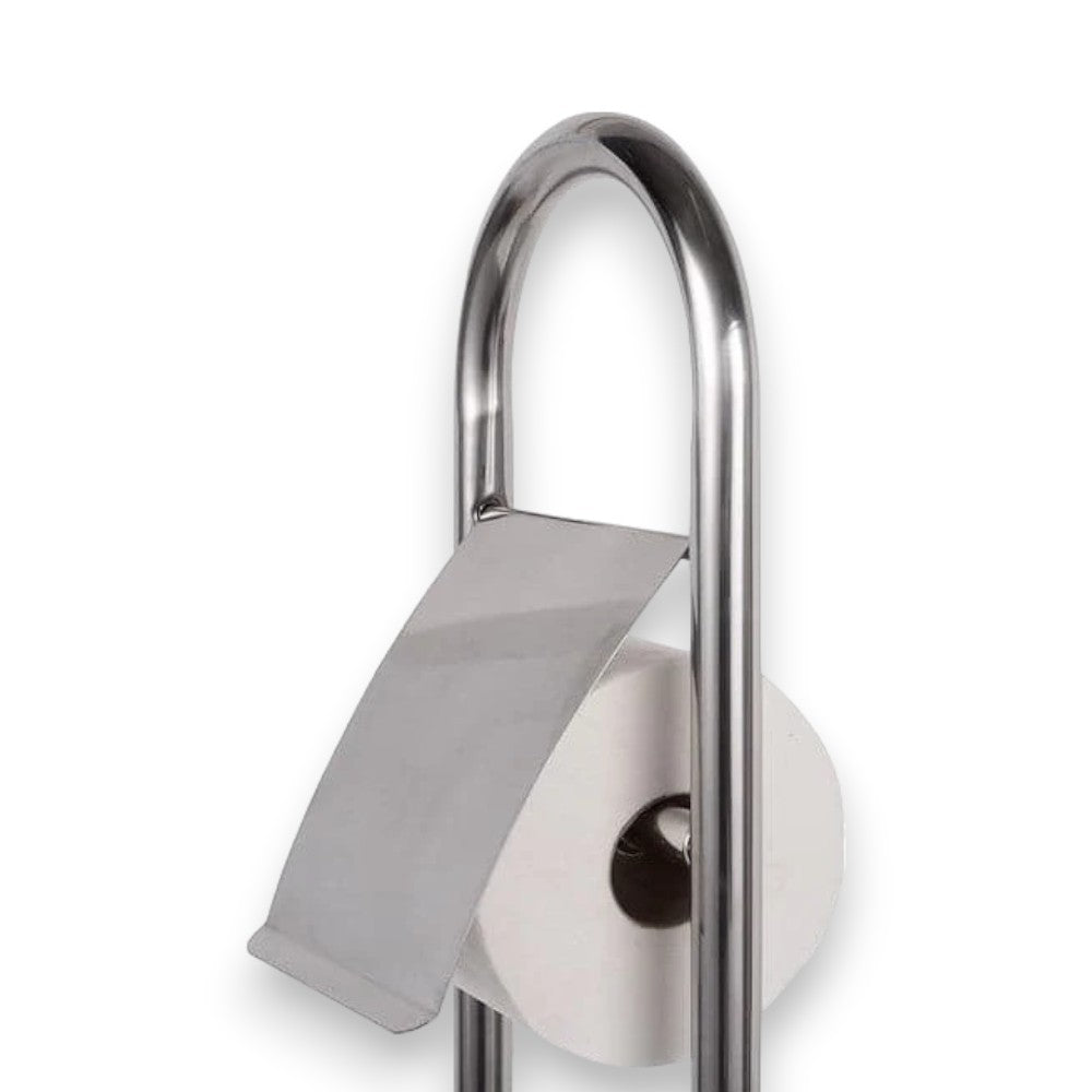 Porte-rouleau papier toilette et porte-brosse WC en acier pour salle de bain